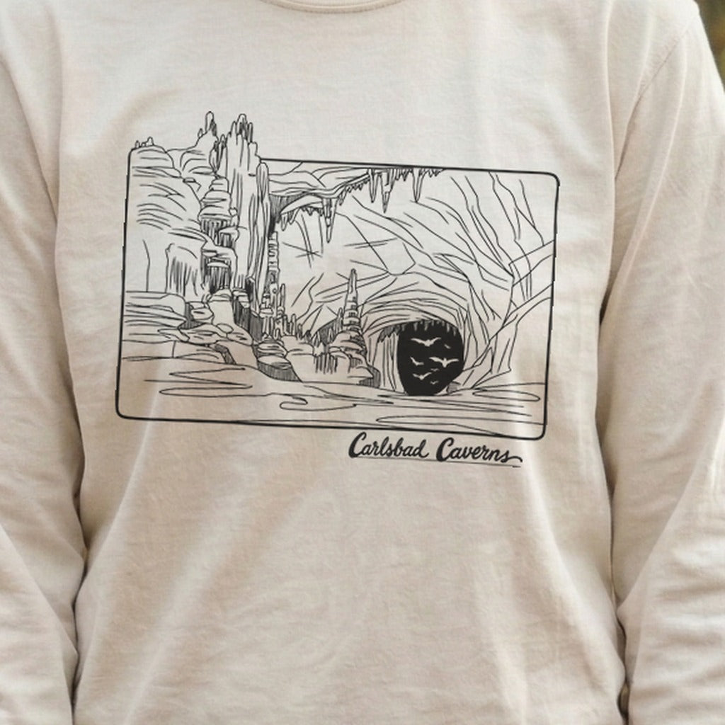 Carlsbad Caverns Line Drawing Cotton Long Sleeve product image 6