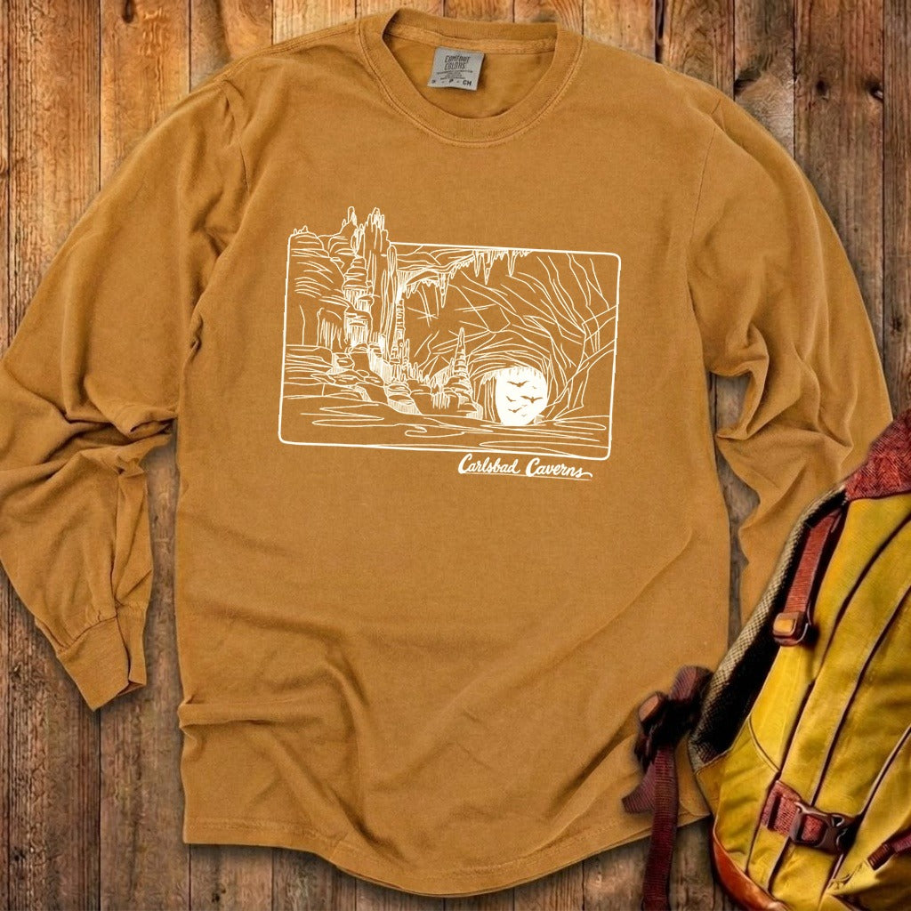 Carlsbad Caverns Line Drawing Cotton Long Sleeve product image 23