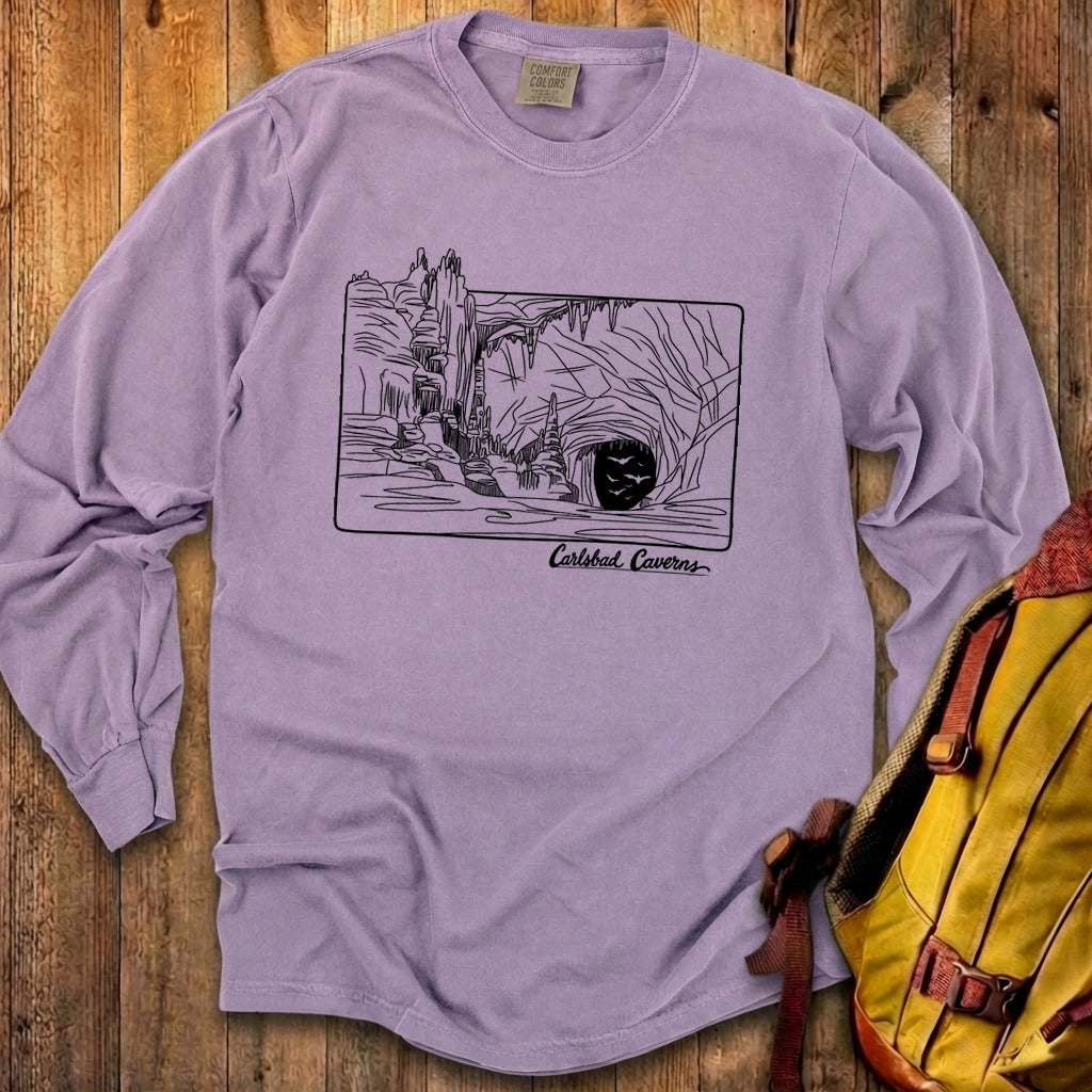 Carlsbad Caverns Line Drawing Cotton Long Sleeve product image 25