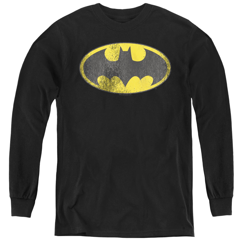 DC - Retro Bat Logo Distressed L - S Youth product image 2