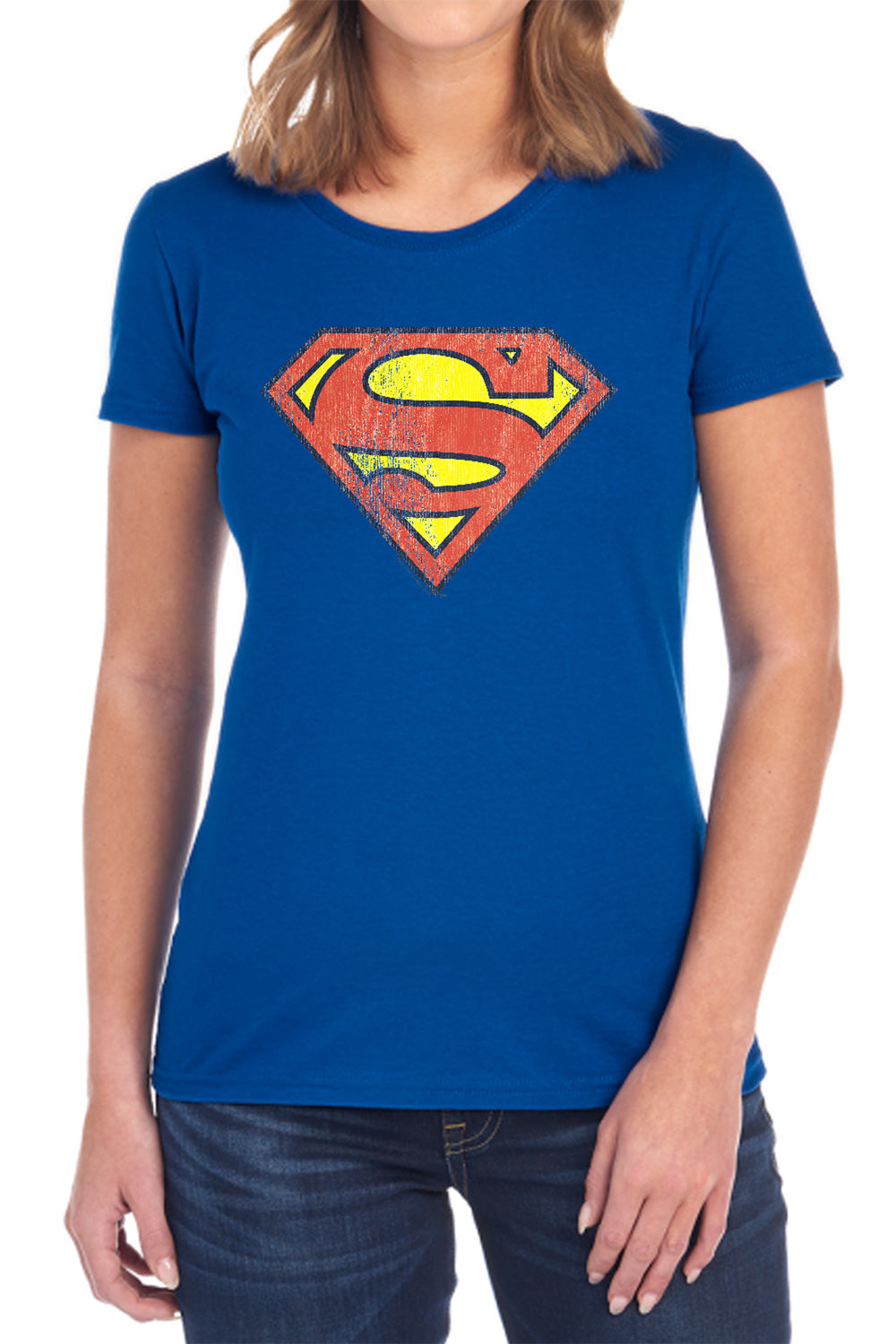 DC - Retro Supes Logo Distressed Women's Short Sleeve product image 1