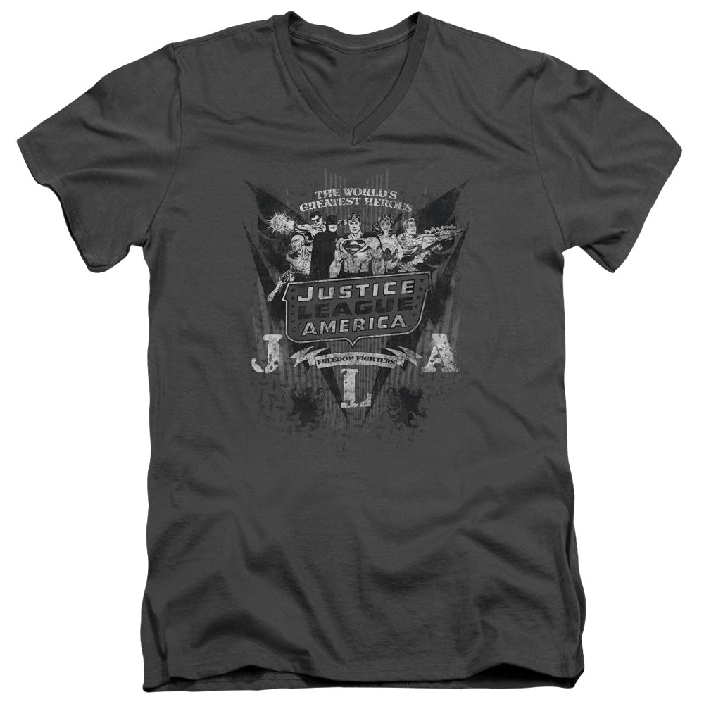 DC - Greatest Heroes Adult Slim Fit V Neck Cotton product image 1
