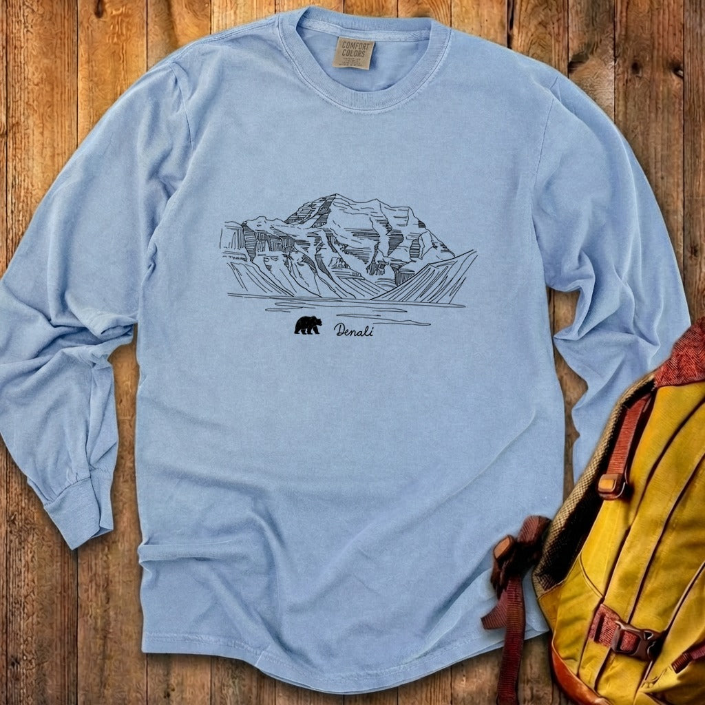 Denali Line Drawing Cotton Long Sleeve product image 1