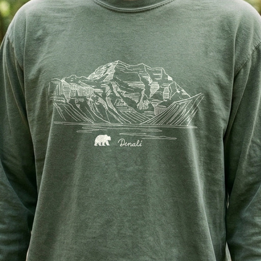 Denali Line Drawing Cotton Long Sleeve product image 4