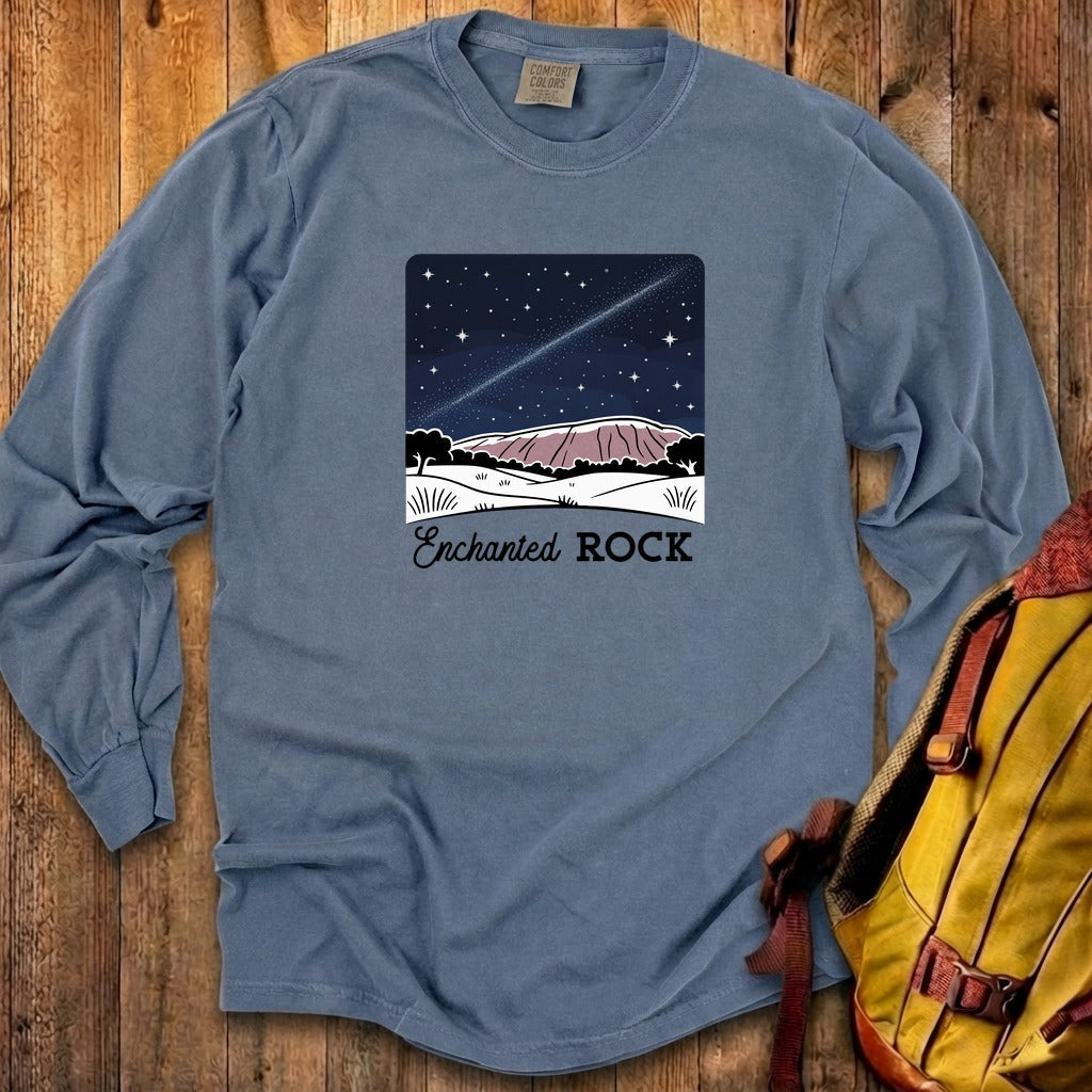 Enchanted Rock at Night Cotton Long Sleeve product image 1