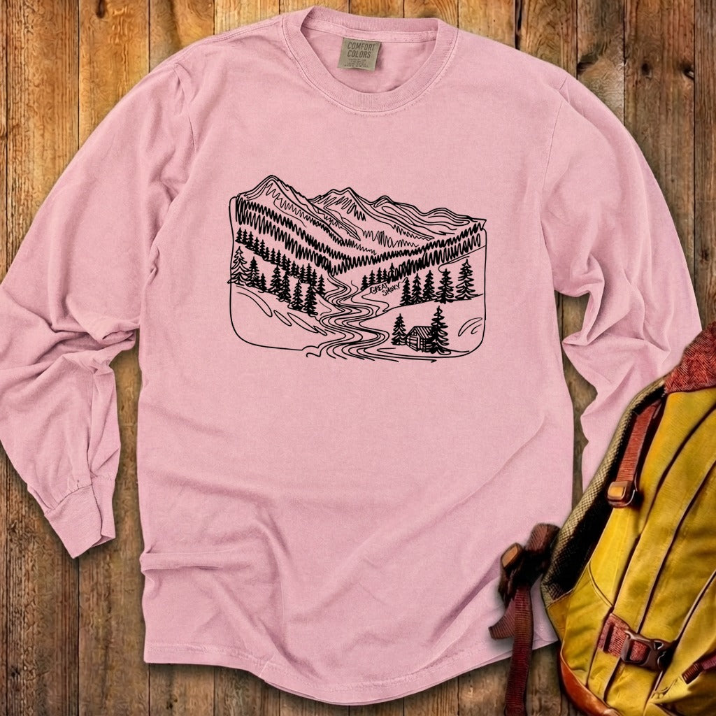 Great Smoky Line Drawing Cotton Long Sleeve product image 7