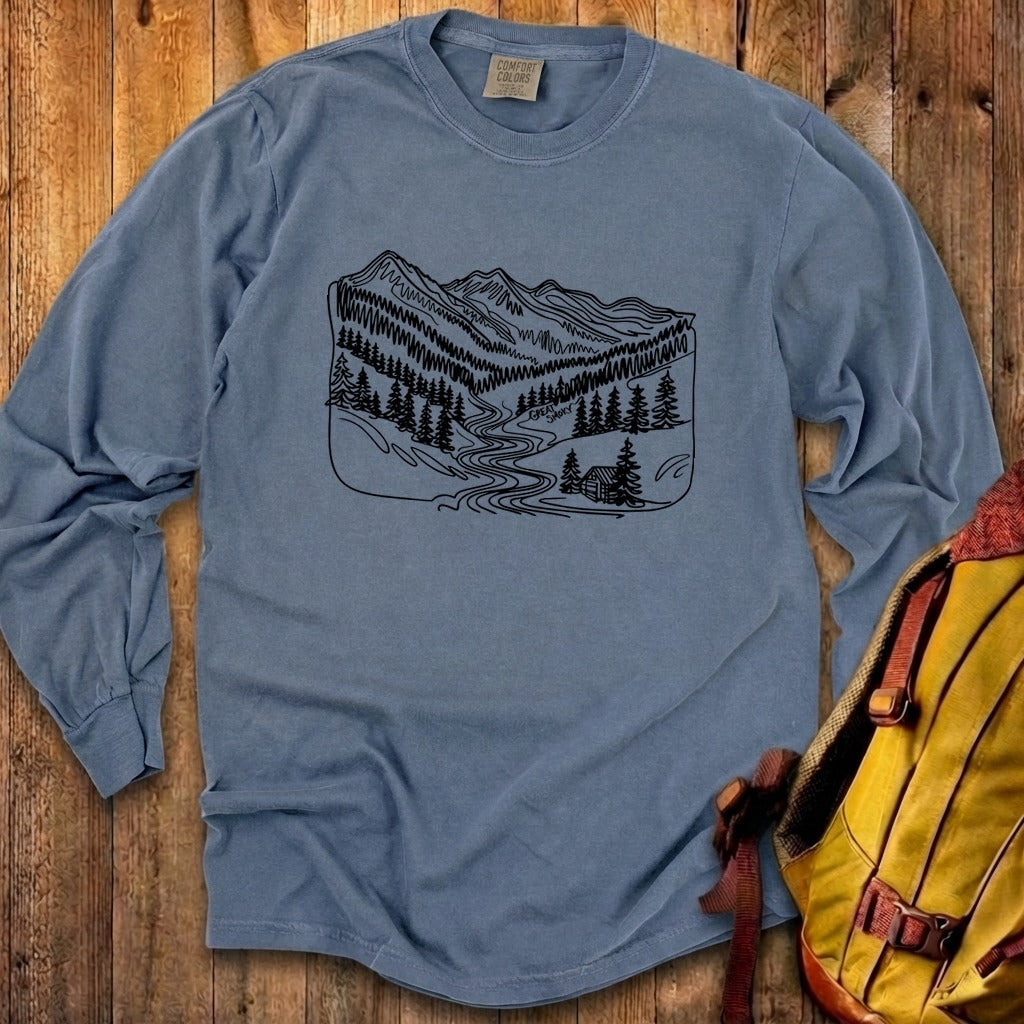 Great Smoky Line Drawing Cotton Long Sleeve product image 9
