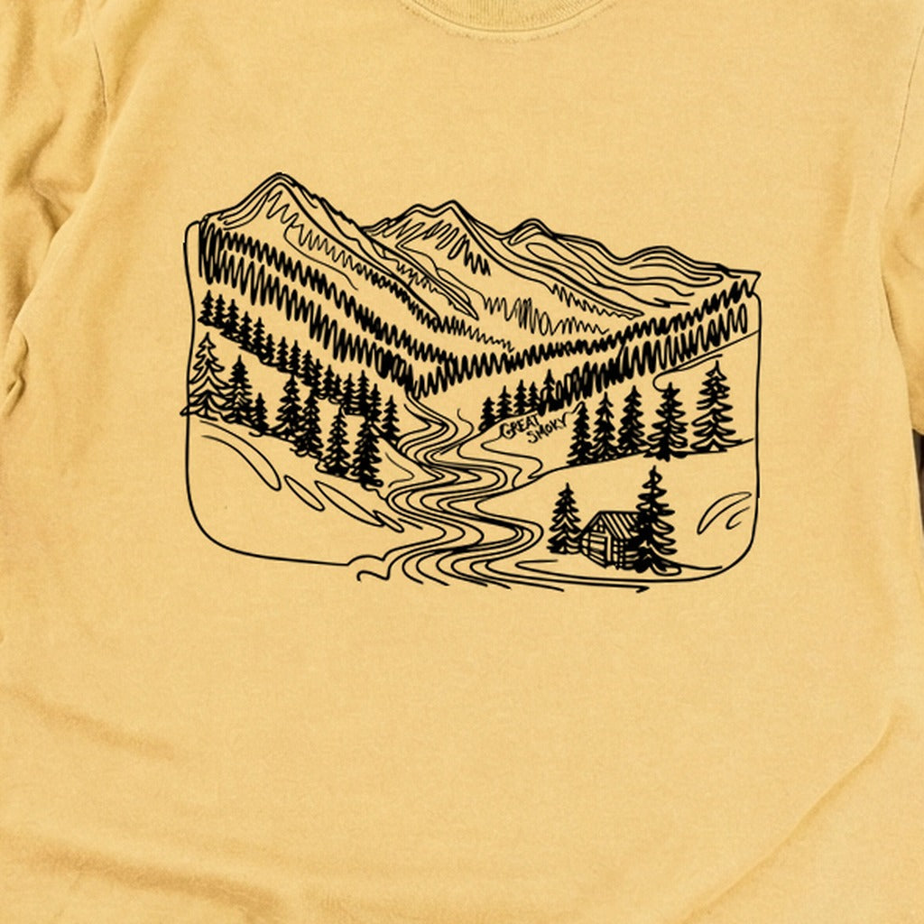 Great Smoky Line Drawing Cotton Long Sleeve product image 12