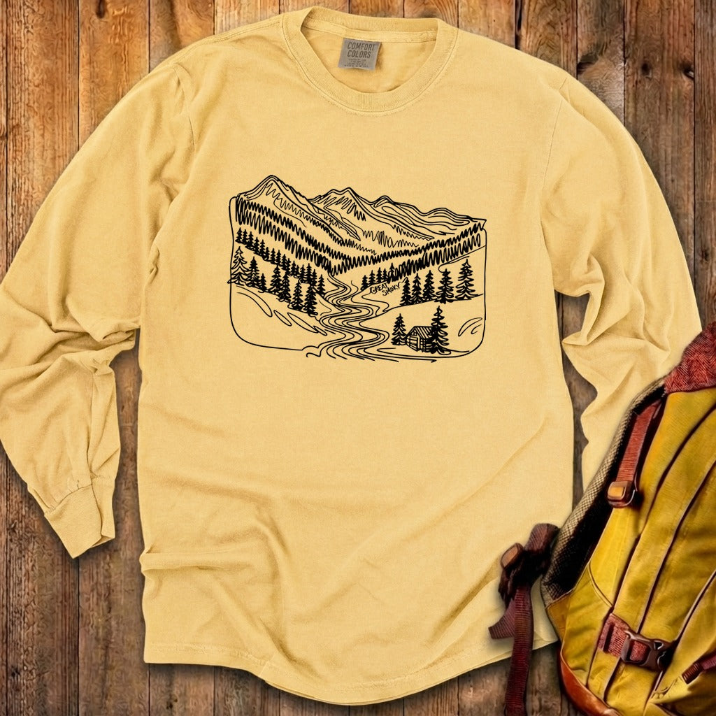 Great Smoky Line Drawing Cotton Long Sleeve product image 11