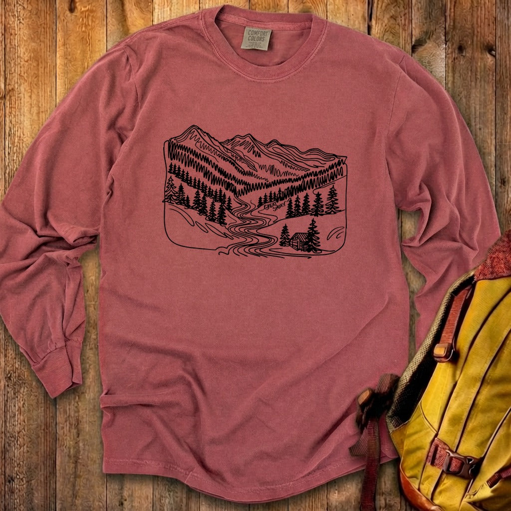 Great Smoky Line Drawing Cotton Long Sleeve product image 13