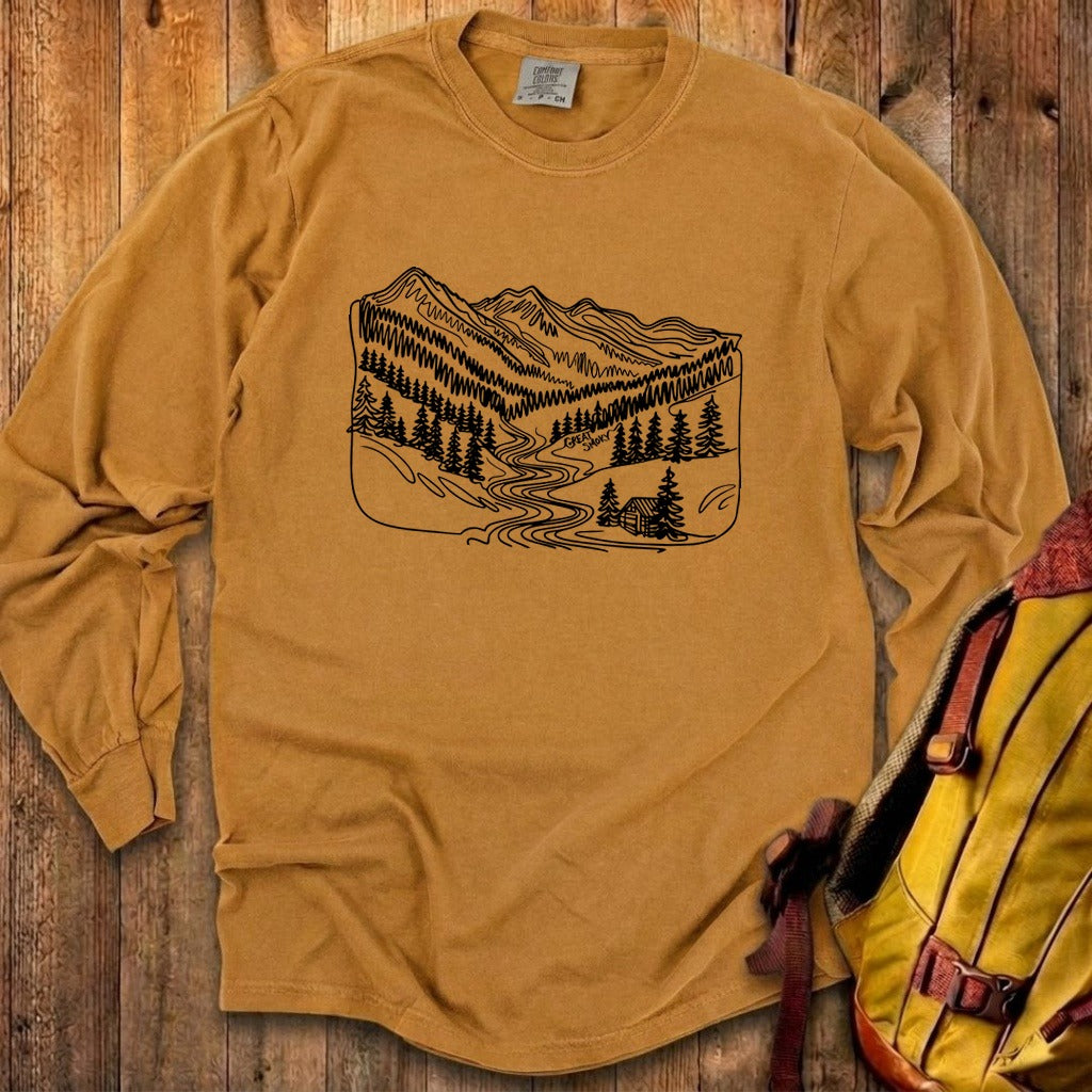 Great Smoky Line Drawing Cotton Long Sleeve product image 23