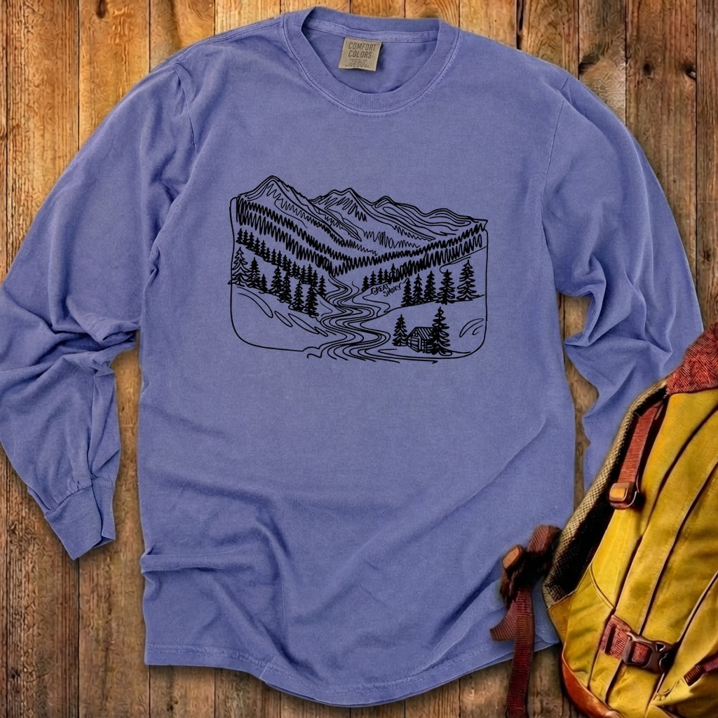 Great Smoky Line Drawing Cotton Long Sleeve product image 29