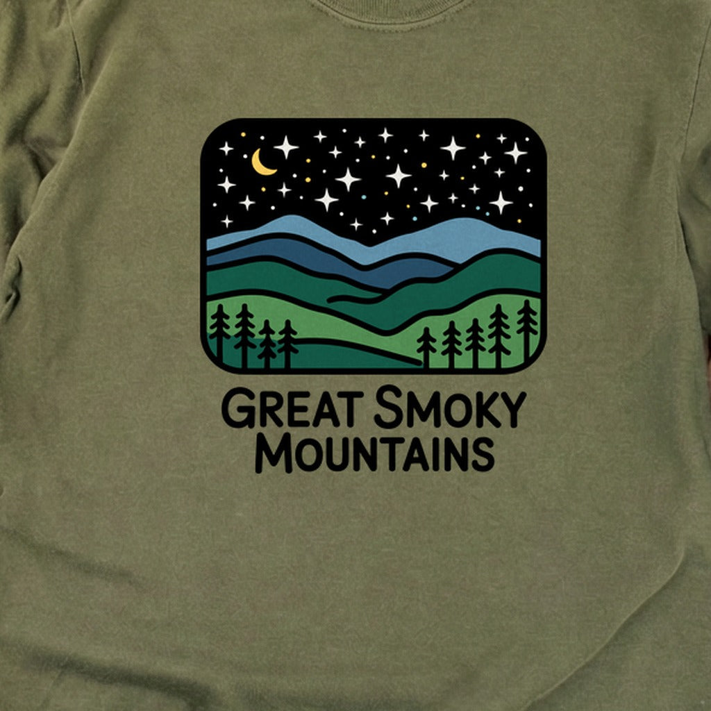 Great Smoky Mountains at Night Cotton Long Sleeve product image 2