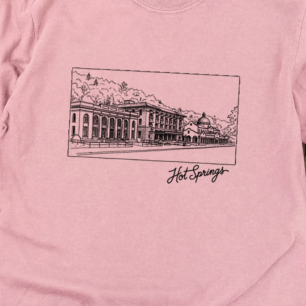 Hot Springs Line Drawing Cotton Long Sleeve product image 8