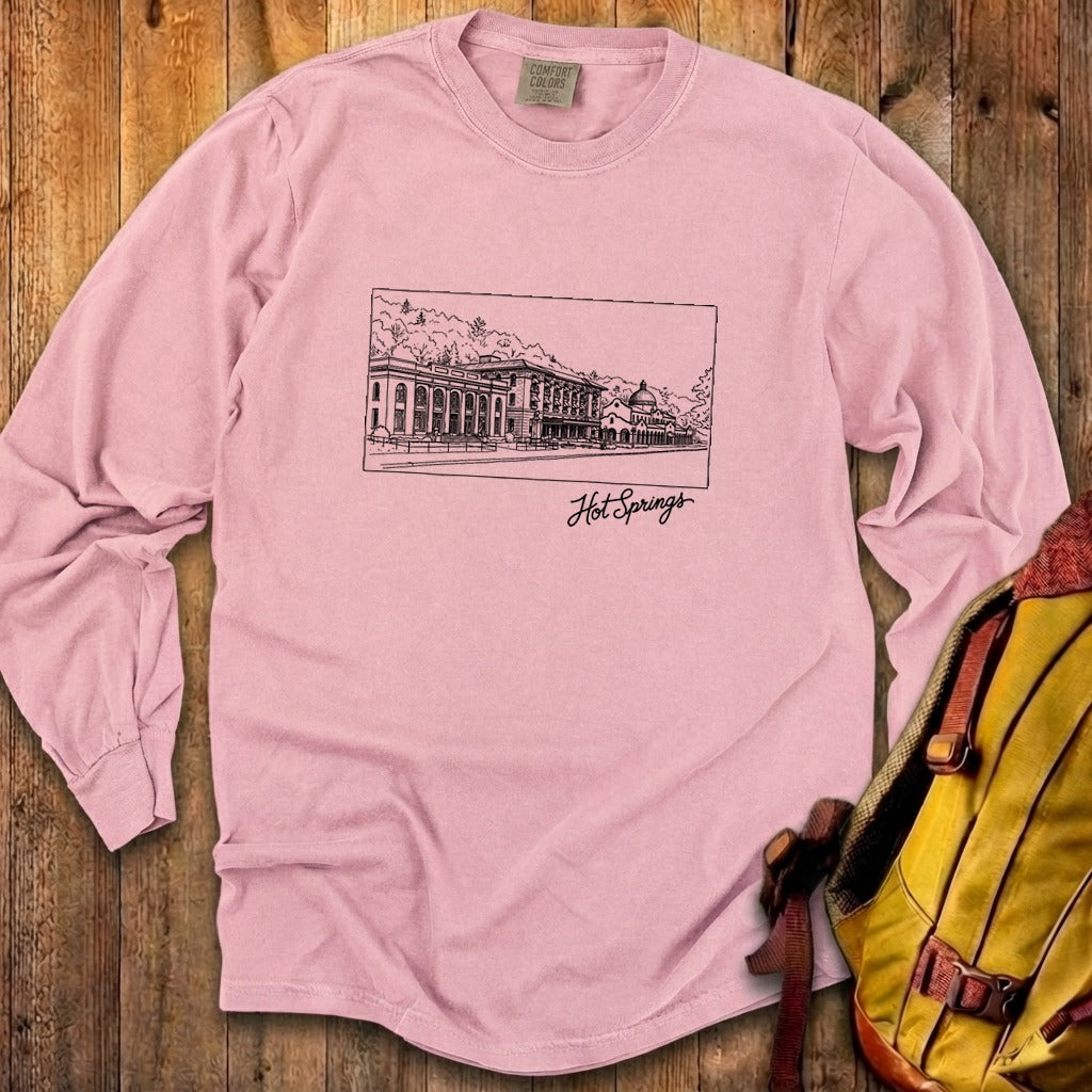 Hot Springs Line Drawing Cotton Long Sleeve product image 7
