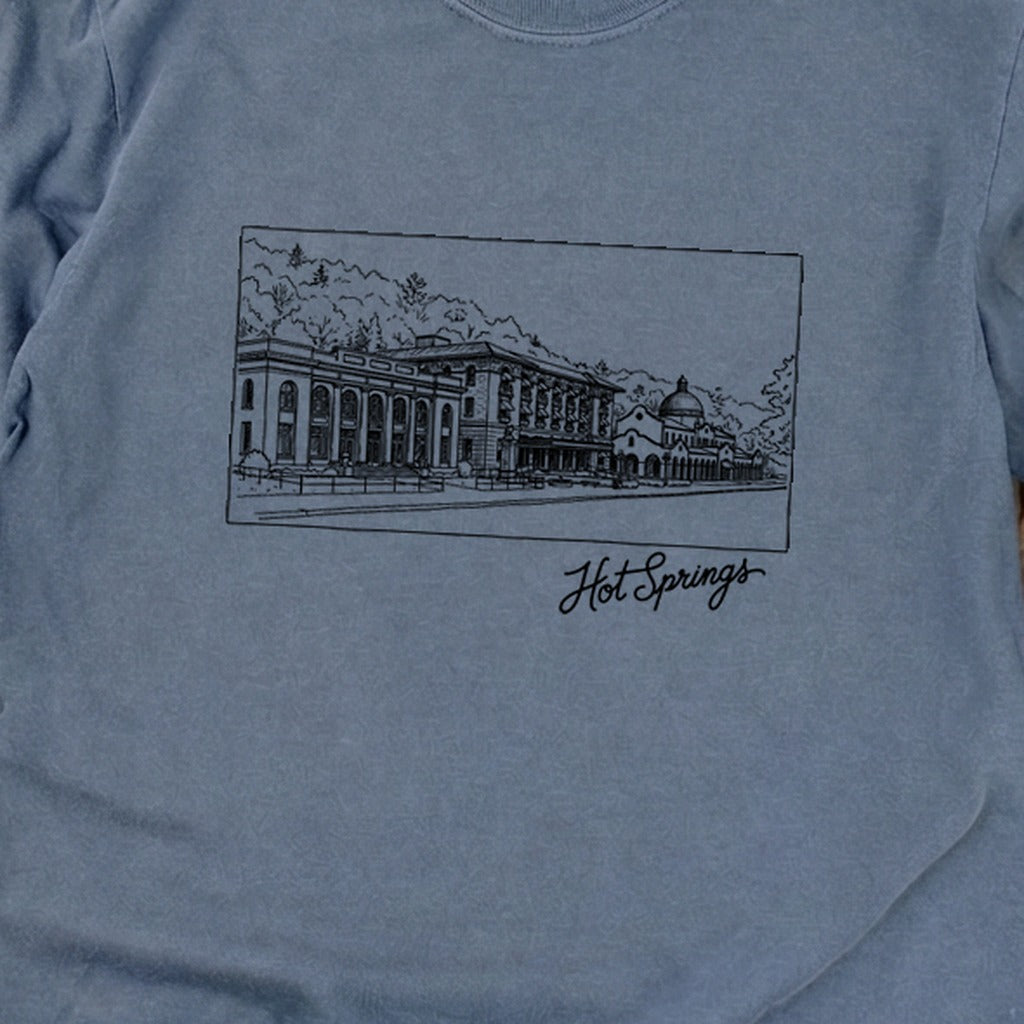 Hot Springs Line Drawing Cotton Long Sleeve product image 10