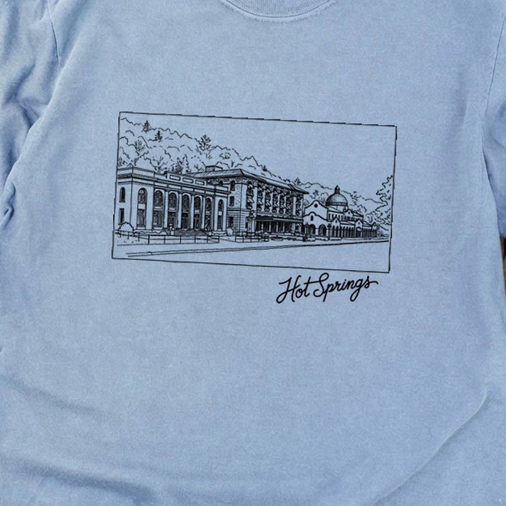 Hot Springs Line Drawing Cotton Long Sleeve product image 14