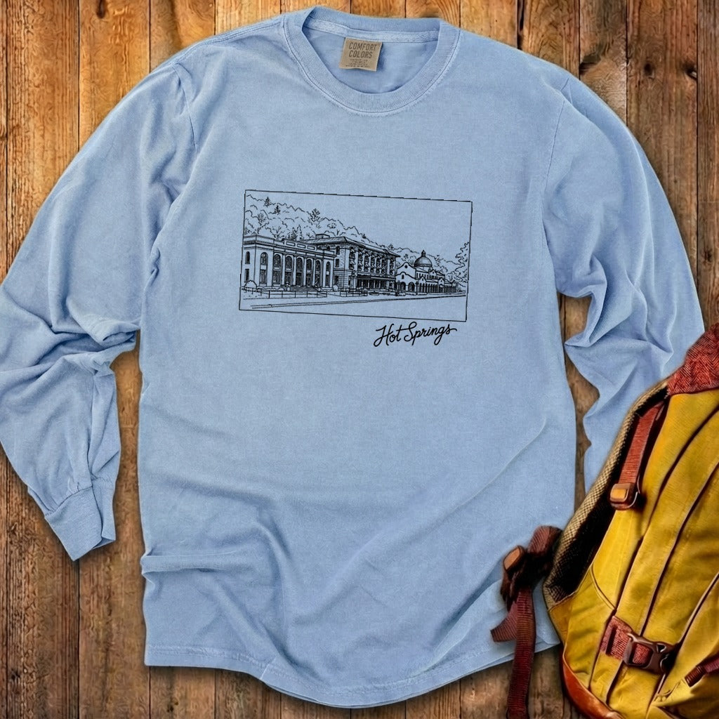 Hot Springs Line Drawing Cotton Long Sleeve product image 13
