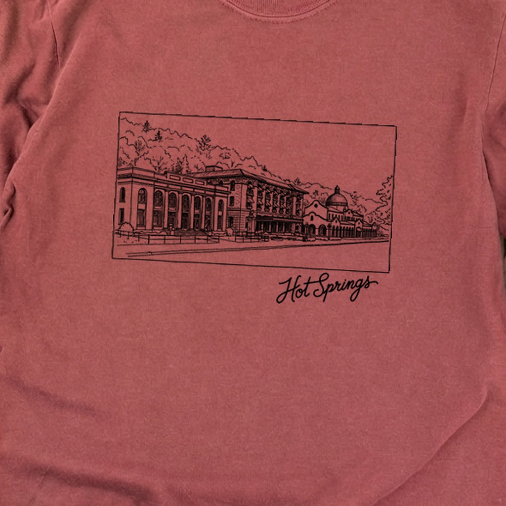 Hot Springs Line Drawing Cotton Long Sleeve product image 16