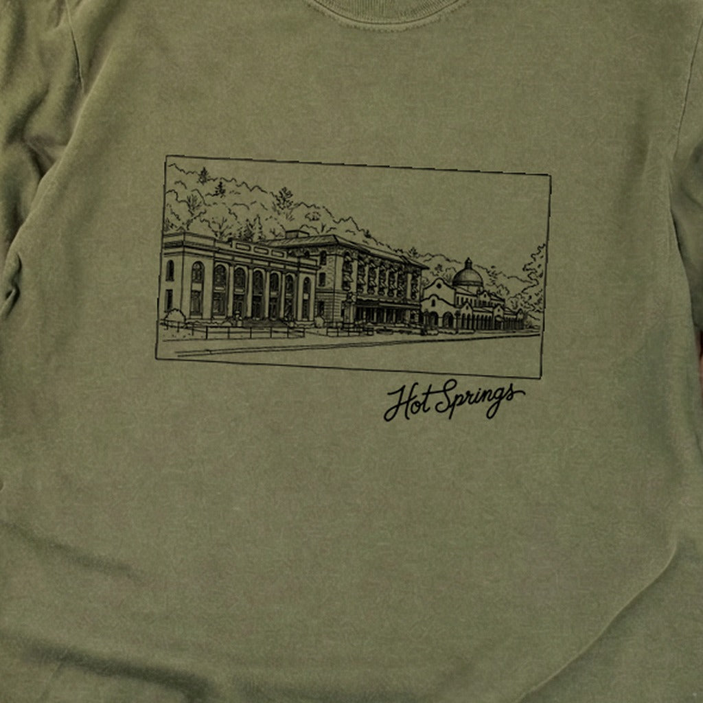 Hot Springs Line Drawing Cotton Long Sleeve product image 20