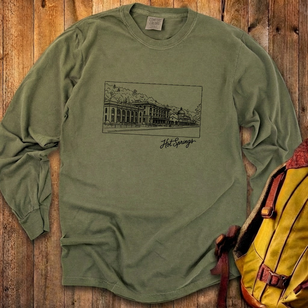 Hot Springs Line Drawing Cotton Long Sleeve product image 19