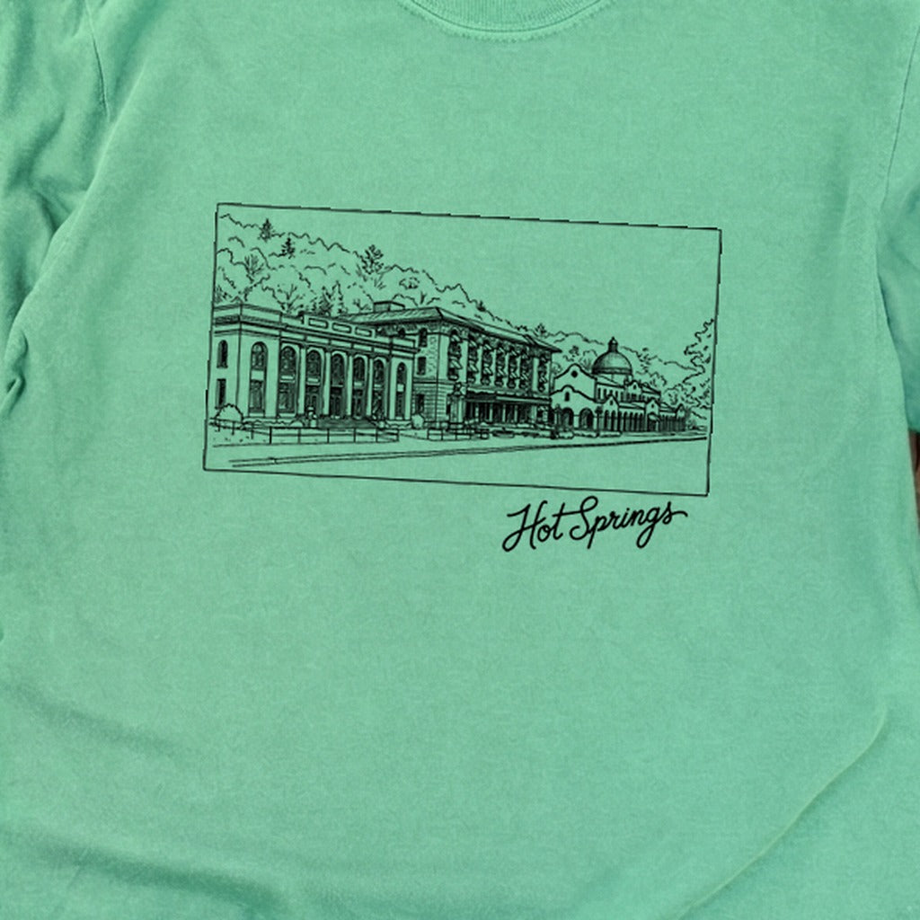 Hot Springs Line Drawing Cotton Long Sleeve product image 22