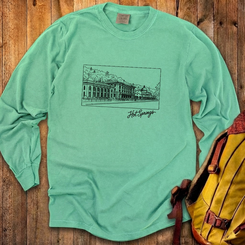 Hot Springs Line Drawing Cotton Long Sleeve product image 21