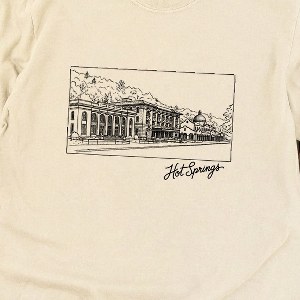 Hot Springs Line Drawing Cotton Long Sleeve product image 2