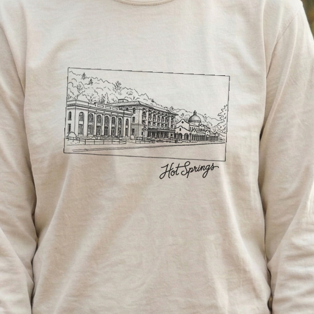 Hot Springs Line Drawing Cotton Long Sleeve product image 6