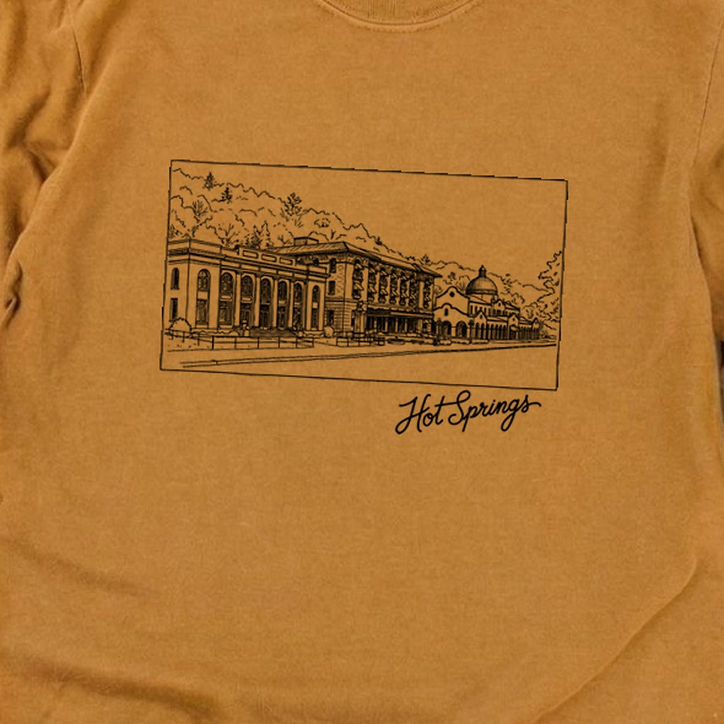 Hot Springs Line Drawing Cotton Long Sleeve product image 24