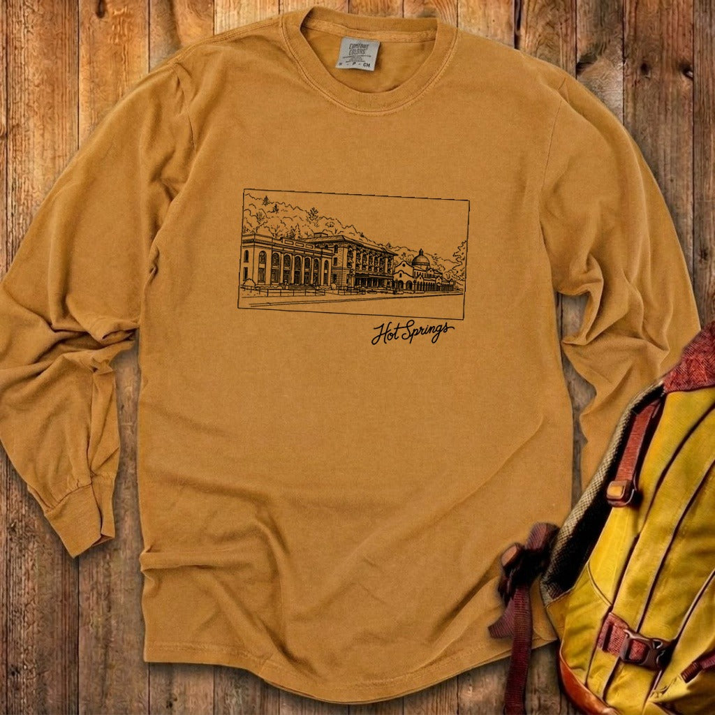 Hot Springs Line Drawing Cotton Long Sleeve product image 23