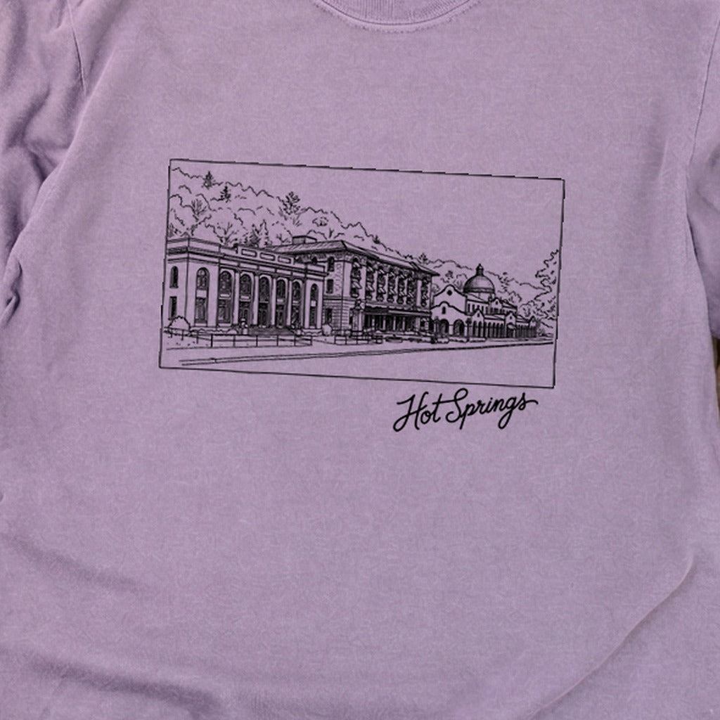 Hot Springs Line Drawing Cotton Long Sleeve product image 26