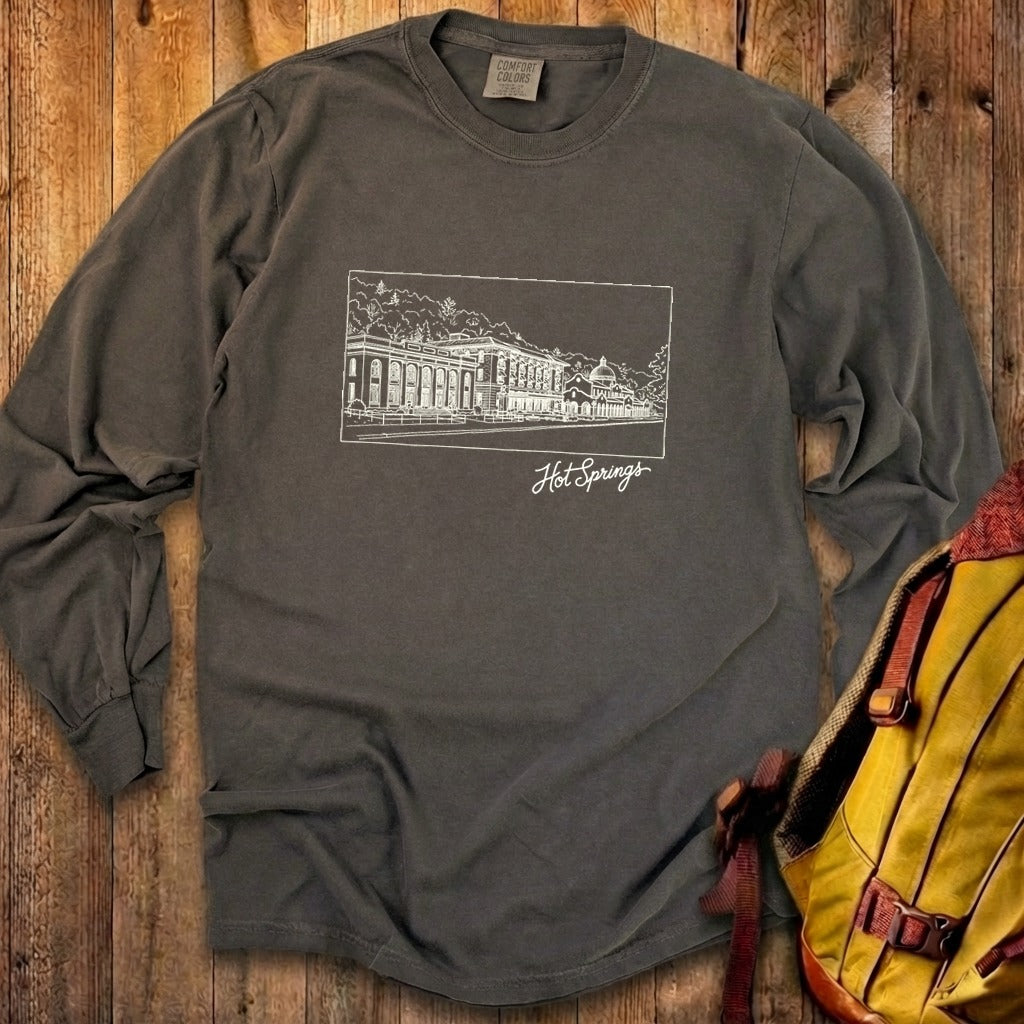 Hot Springs Line Drawing Cotton Long Sleeve product image 27