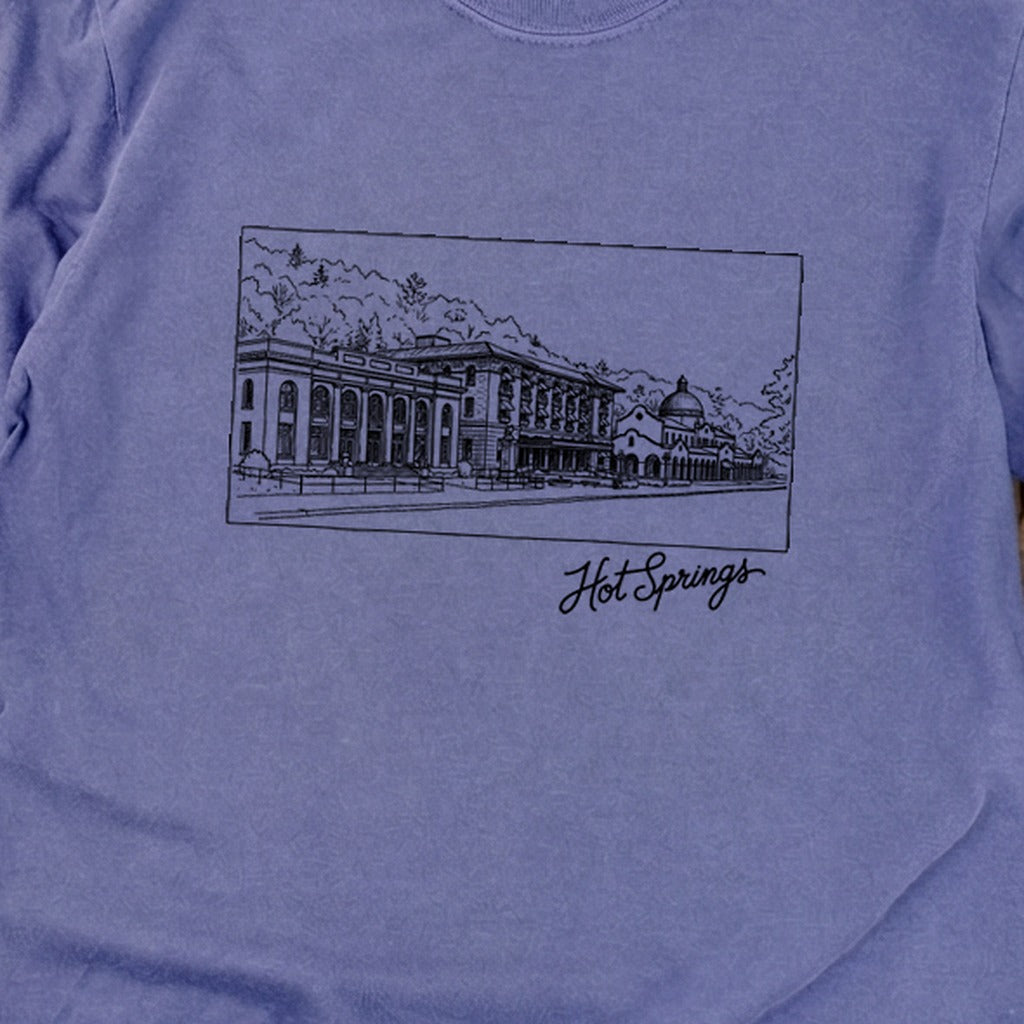 Hot Springs Line Drawing Cotton Long Sleeve product image 30