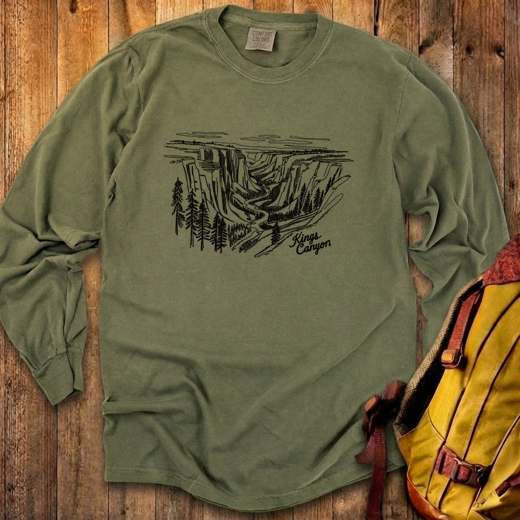 Kings Canyon Line Drawing Cotton Long Sleeve product image 1