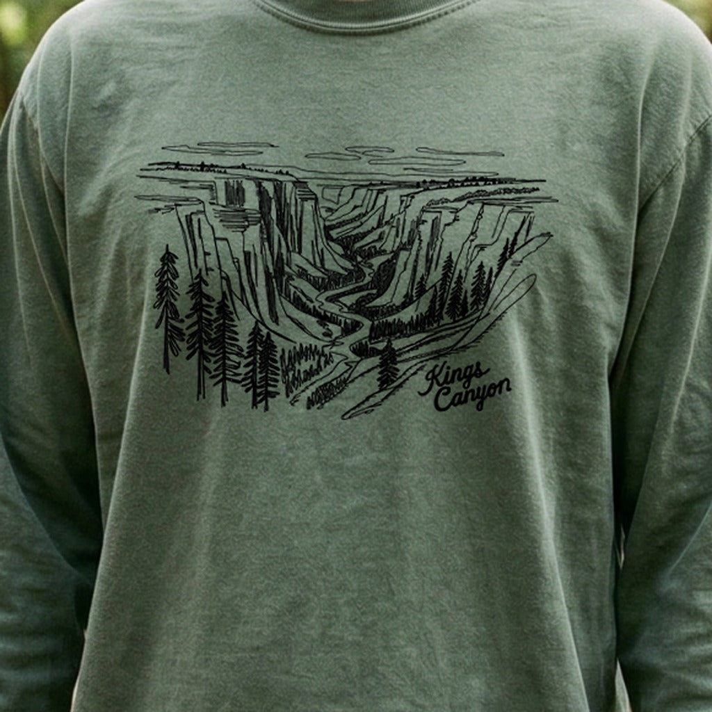Kings Canyon Line Drawing Cotton Long Sleeve product image 4
