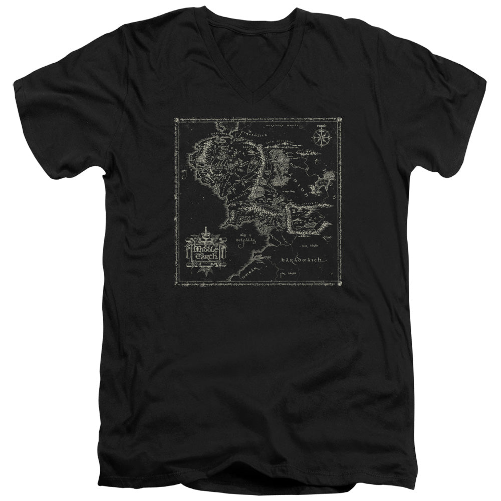 Lord Of The Rings - Map Of Me Adult Slim Fit V Neck Cotton product image 1