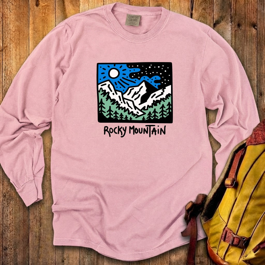 Rocky Mountain at Night Cotton Long Sleeve product image 7