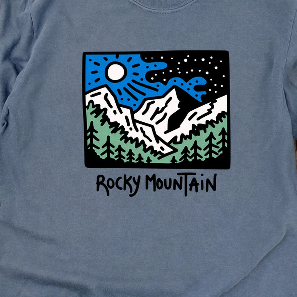 Rocky Mountain at Night Cotton Long Sleeve product image 2