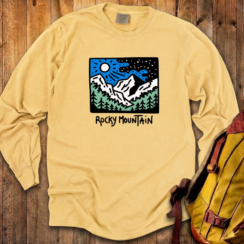 Rocky Mountain at Night Cotton Long Sleeve product image 9