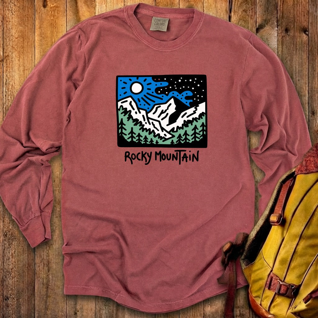 Rocky Mountain at Night Cotton Long Sleeve product image 13