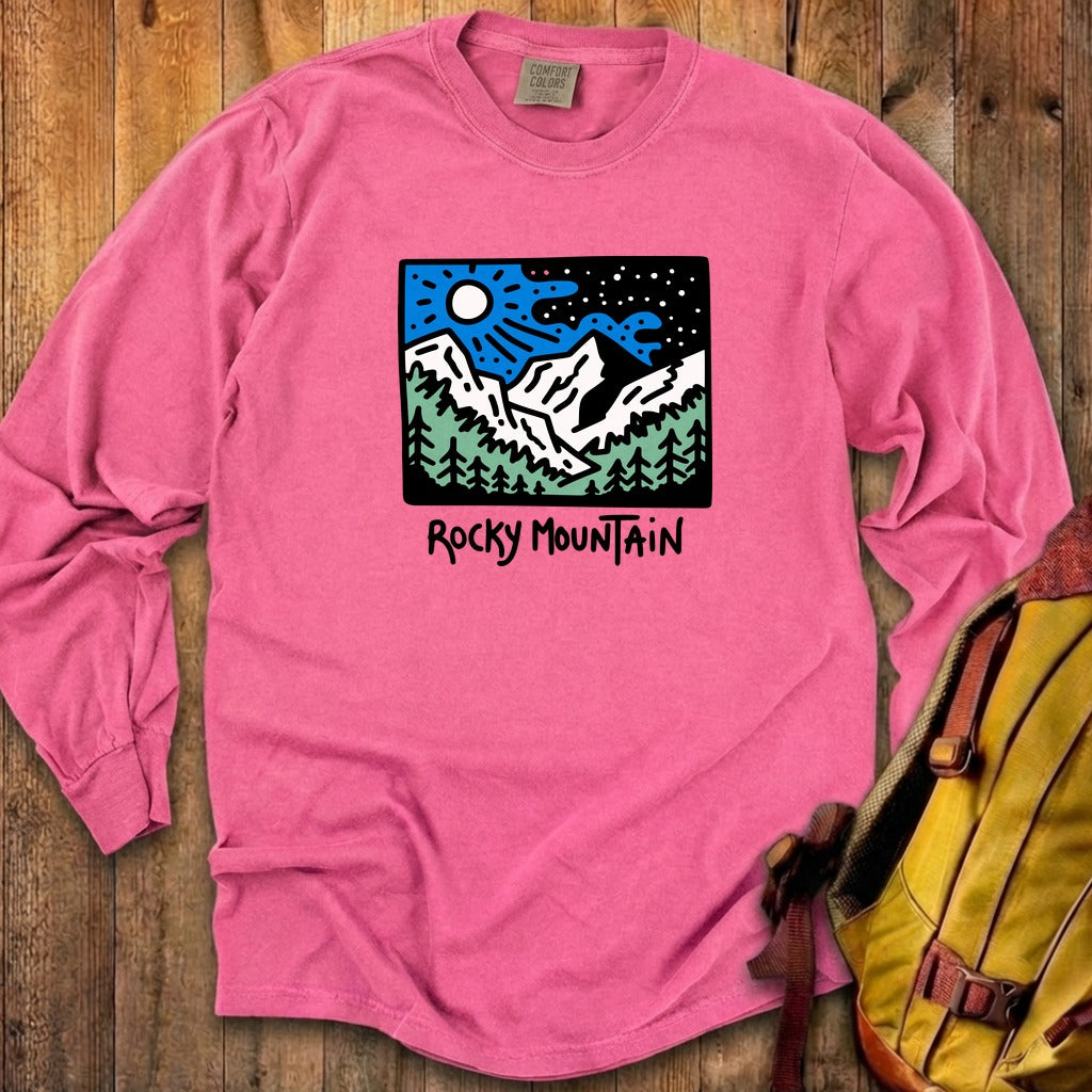 Rocky Mountain at Night Cotton Long Sleeve product image 15