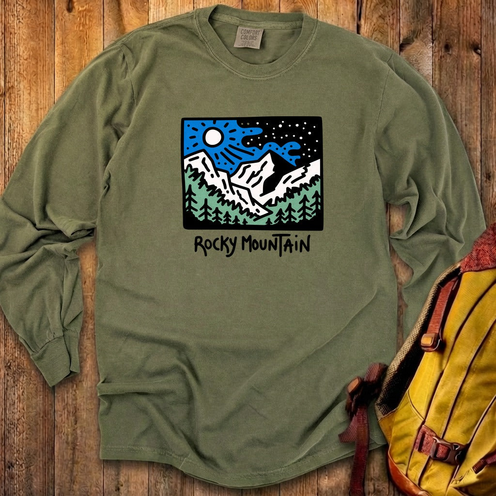 Rocky Mountain at Night Cotton Long Sleeve product image 17