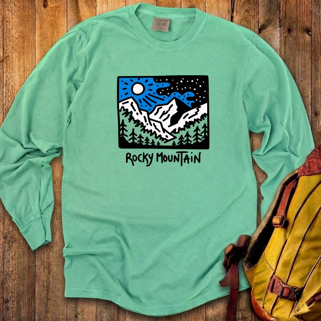 Rocky Mountain at Night Cotton Long Sleeve product image 19