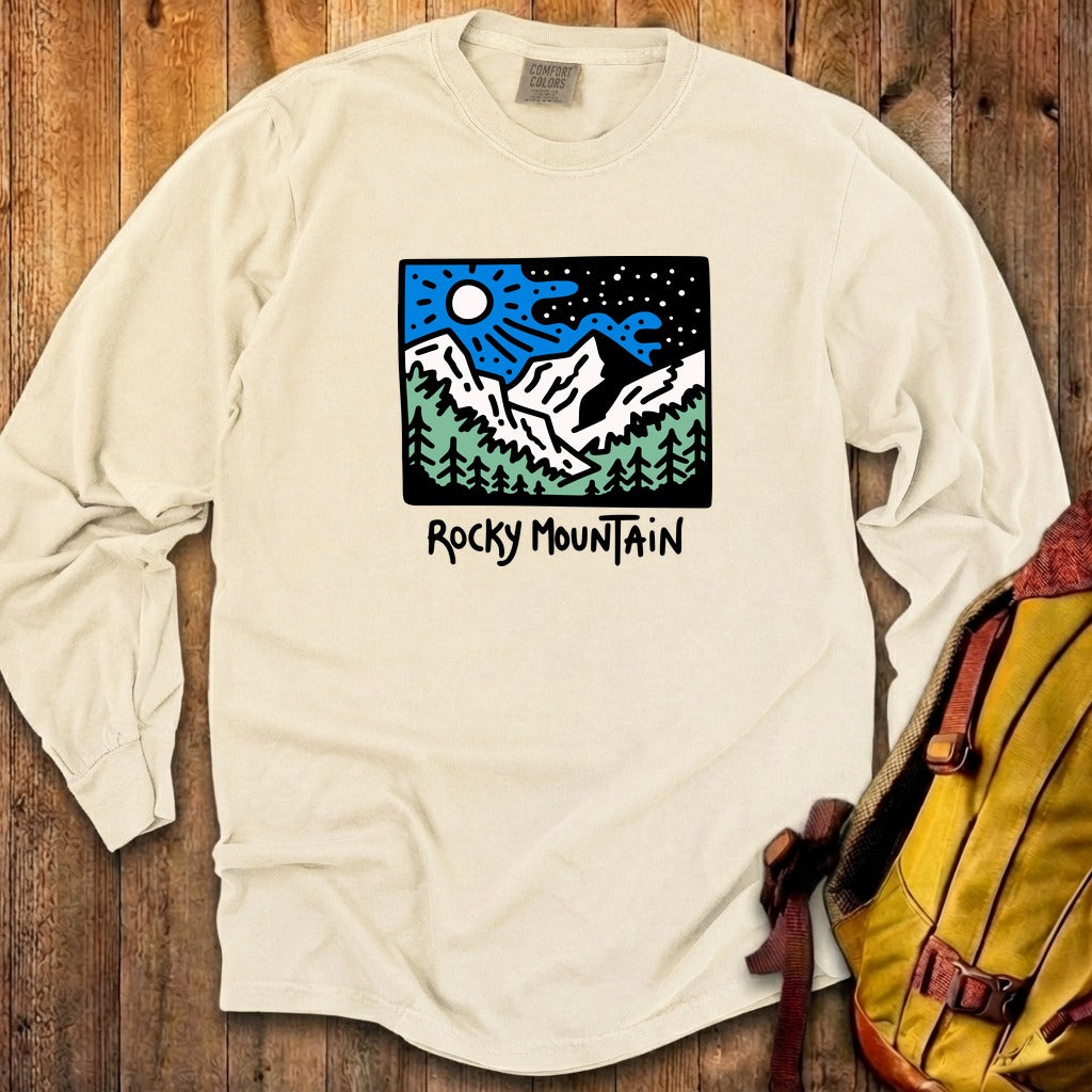 Rocky Mountain at Night Cotton Long Sleeve product image 21
