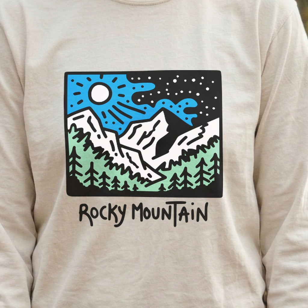 Rocky Mountain at Night Cotton Long Sleeve product image 6