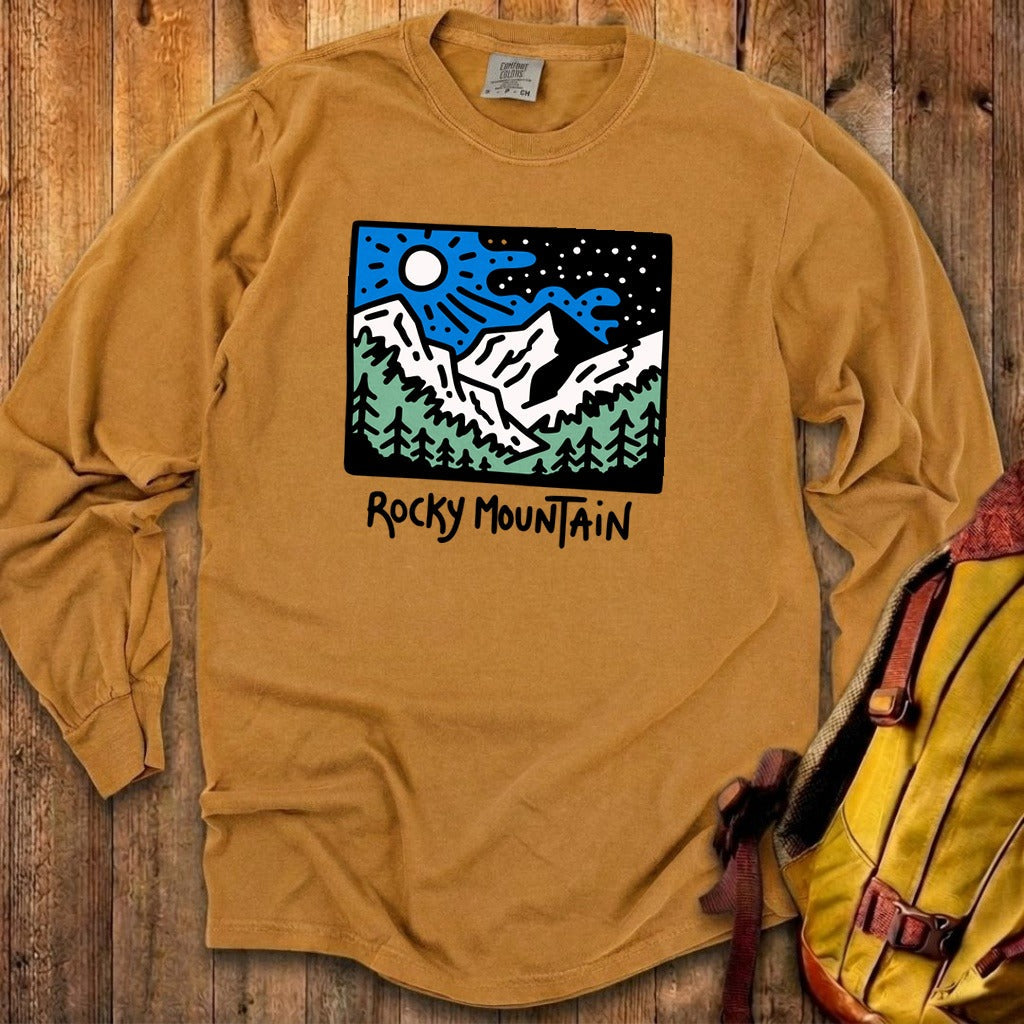 Rocky Mountain at Night Cotton Long Sleeve product image 23