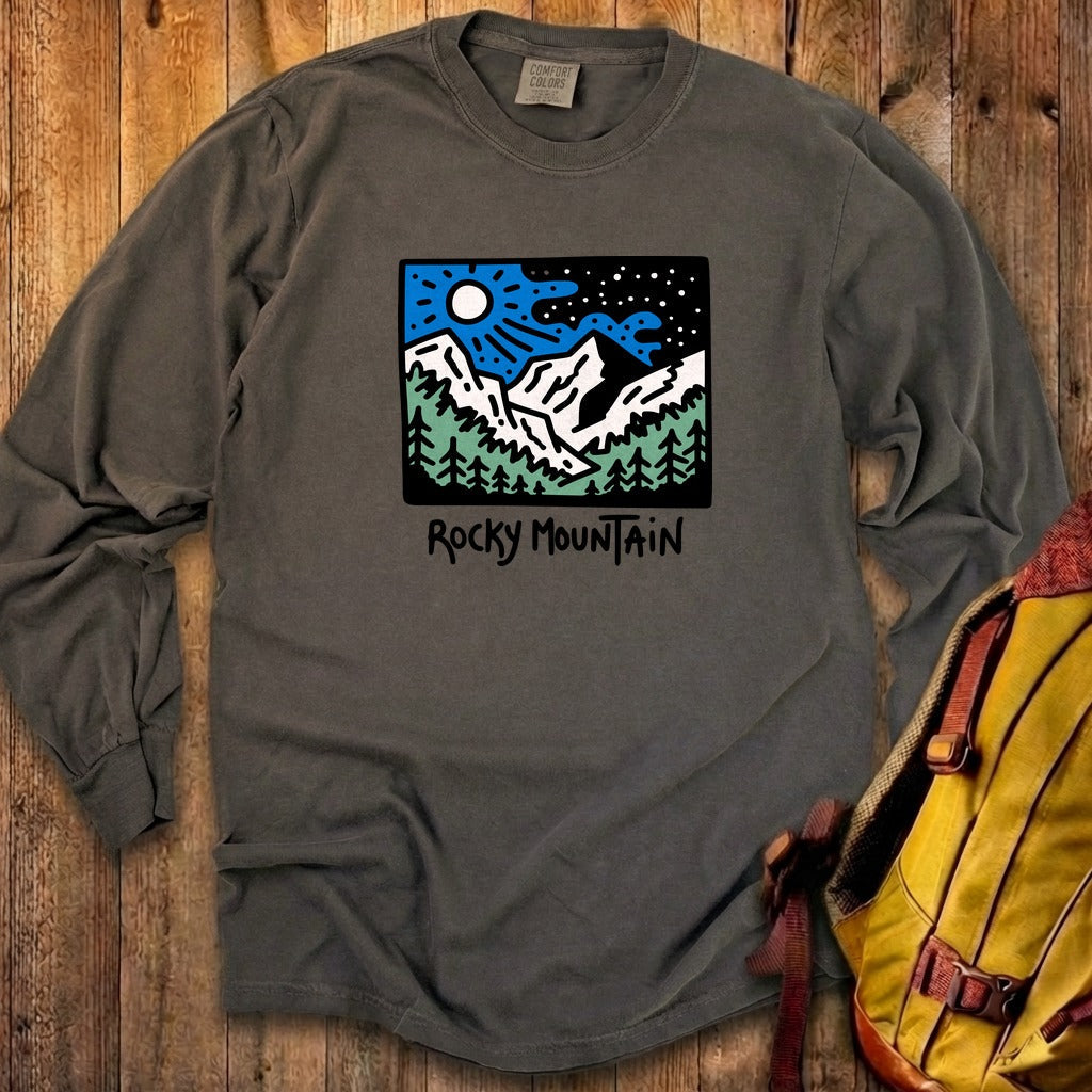 Rocky Mountain at Night Cotton Long Sleeve product image 27