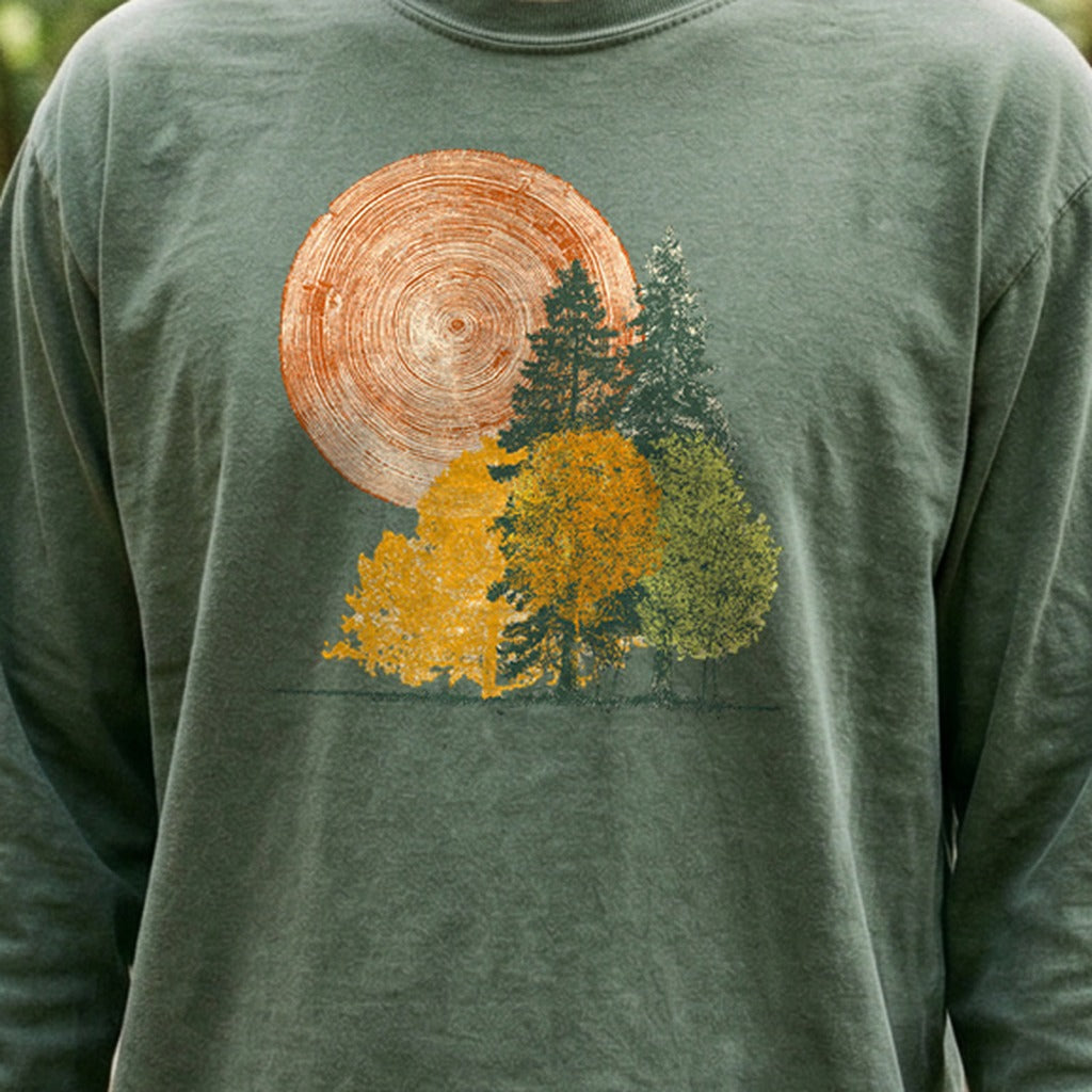 Woodcut Stamped Forest Cotton Long Sleeve product image 4
