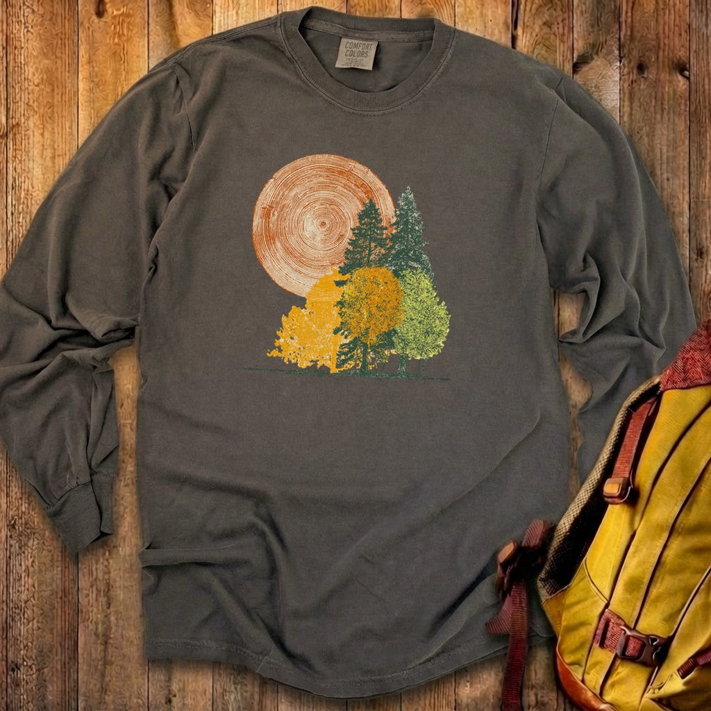 Woodcut Stamped Forest Cotton Long Sleeve product image 1